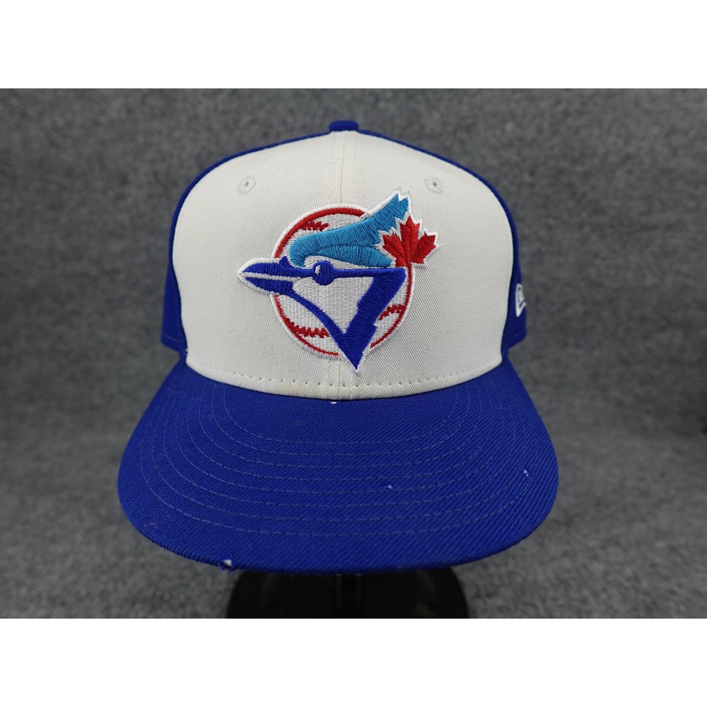 New Era 59FIFTY Toronto Blue Jays Hat Mens 7 1/4 Blue White Good Cooperstown MLB